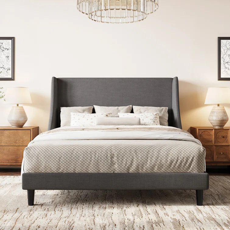 Bowdoin Upholstered Wingback Platform Bed