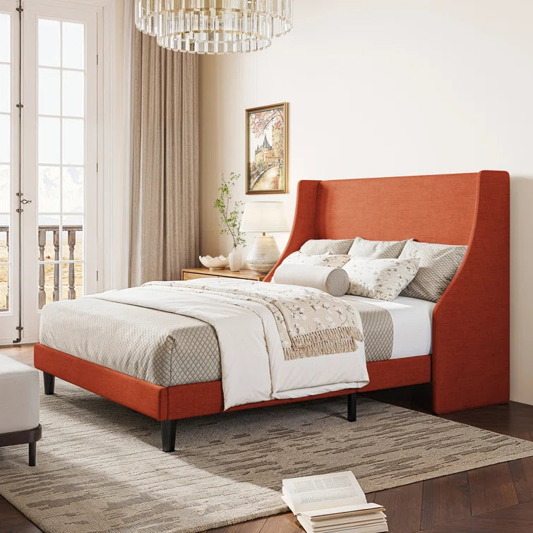 Bowdoin Upholstered Wingback Platform Bed