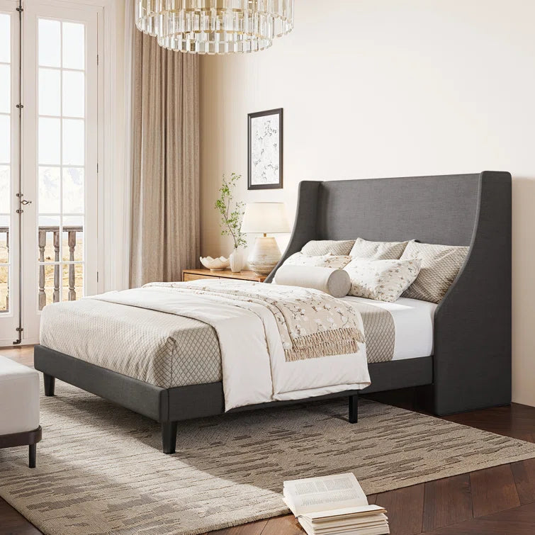 Bowdoin Upholstered Wingback Platform Bed