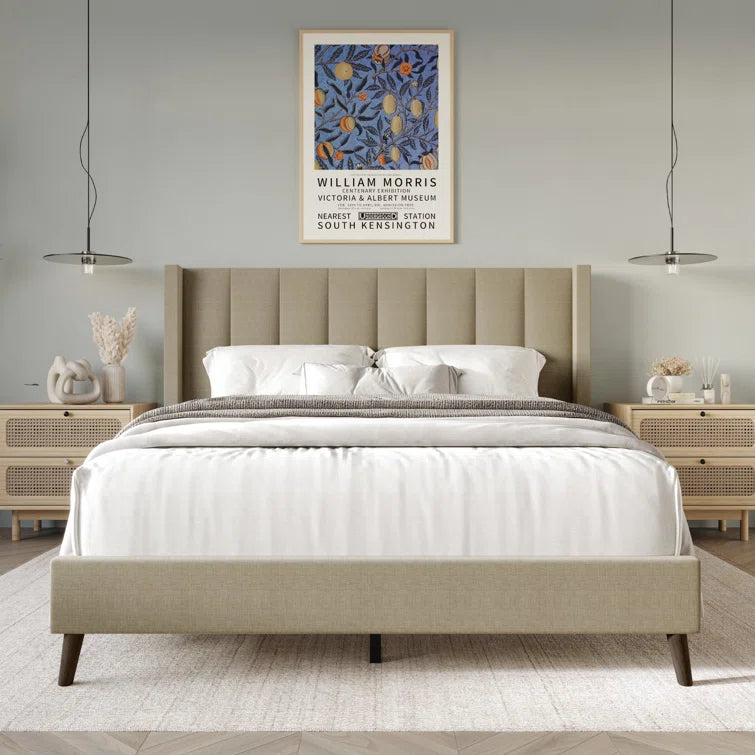 Bralee Upholstered Wingback Bed