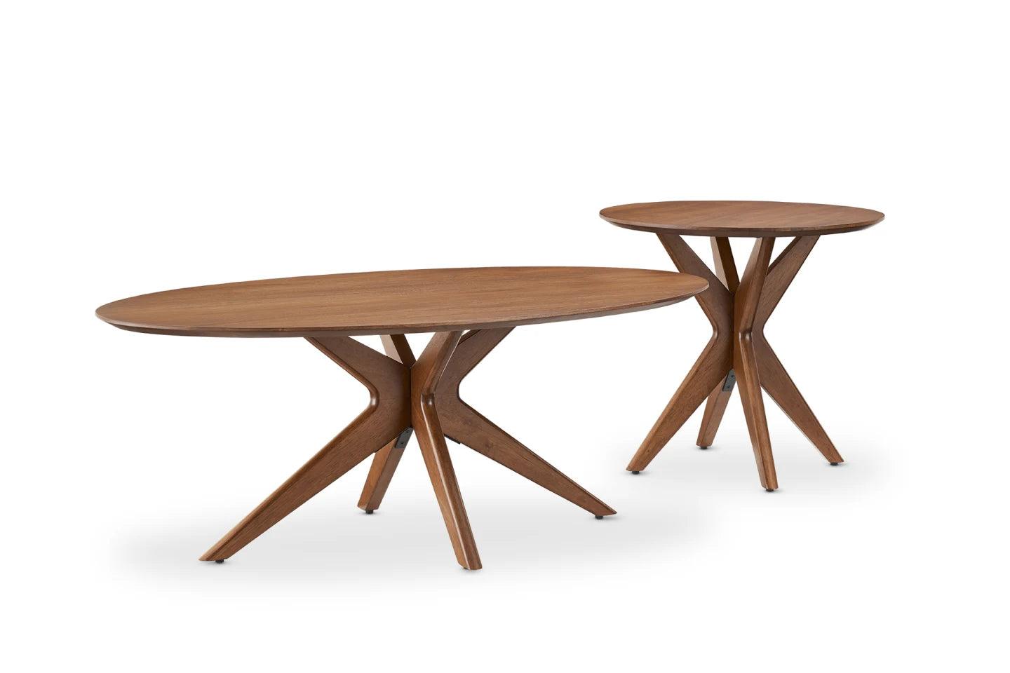 Bristol Coffee Table Set, Walnut - Ouch Cart 