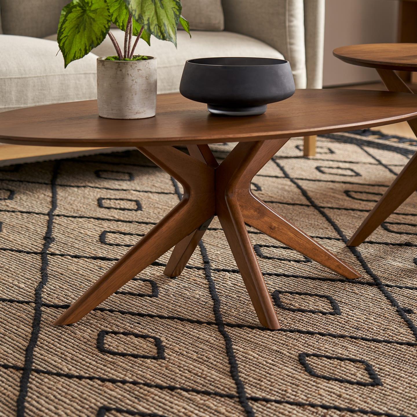 Bristol Coffee Table Set, Walnut - Ouch Cart 