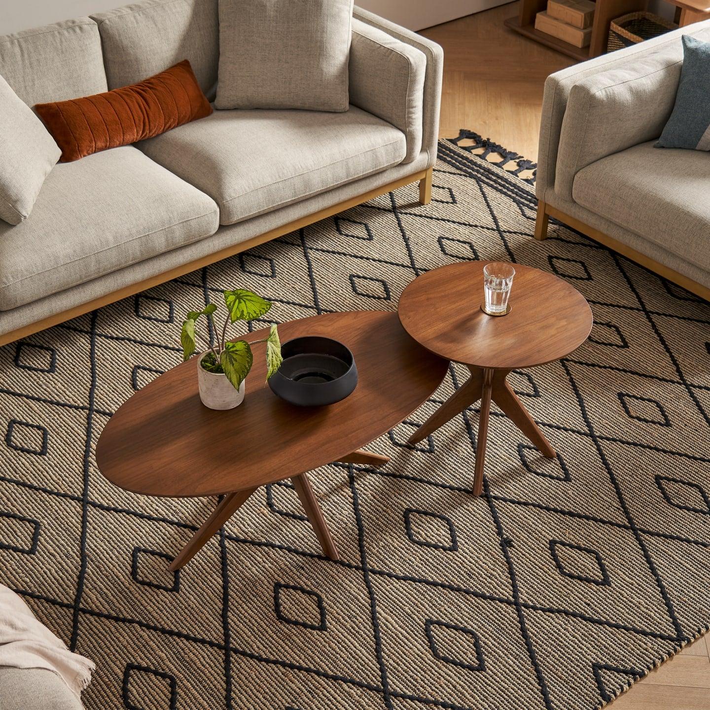 Bristol Coffee Table Set, Walnut - Ouch Cart 