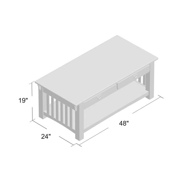 Brockton Solid Wood Coffee Table in Medium Oak