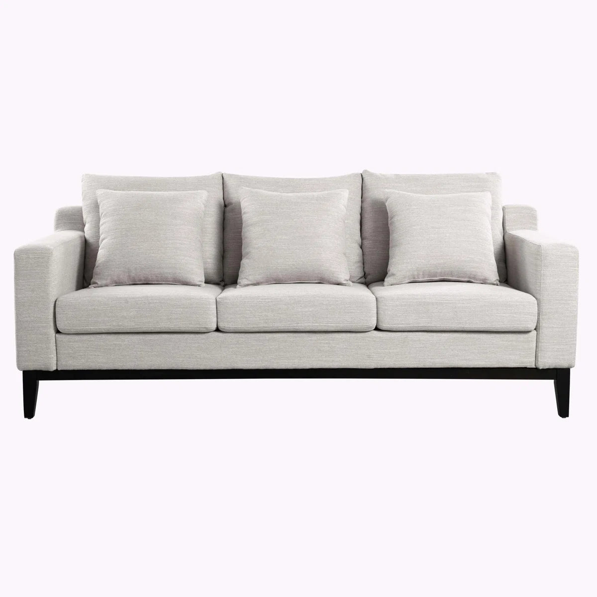 Contemporary Three-Seater Sofa with Accent Pillows