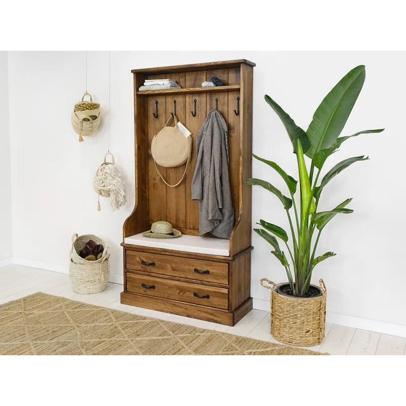 Jin Hall Tree 100cm Wide with Bench and Shoe Storage