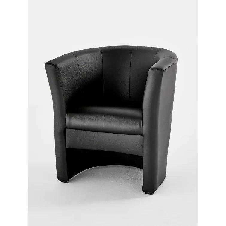 Bumber Faux Leather Barrel Chair