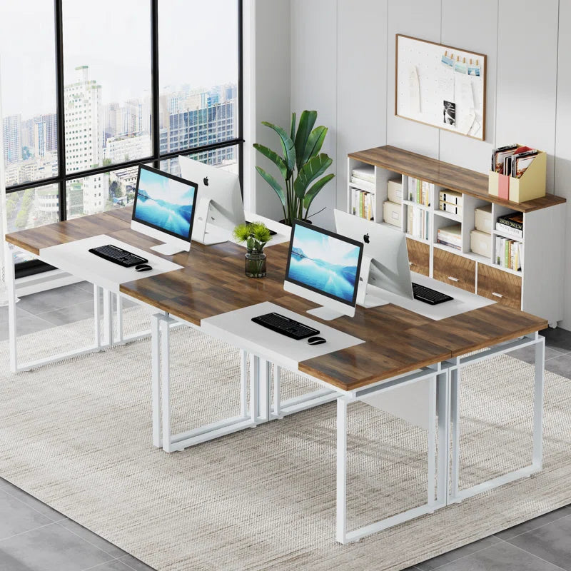 L-Shape Executive Desk with File Cabinet