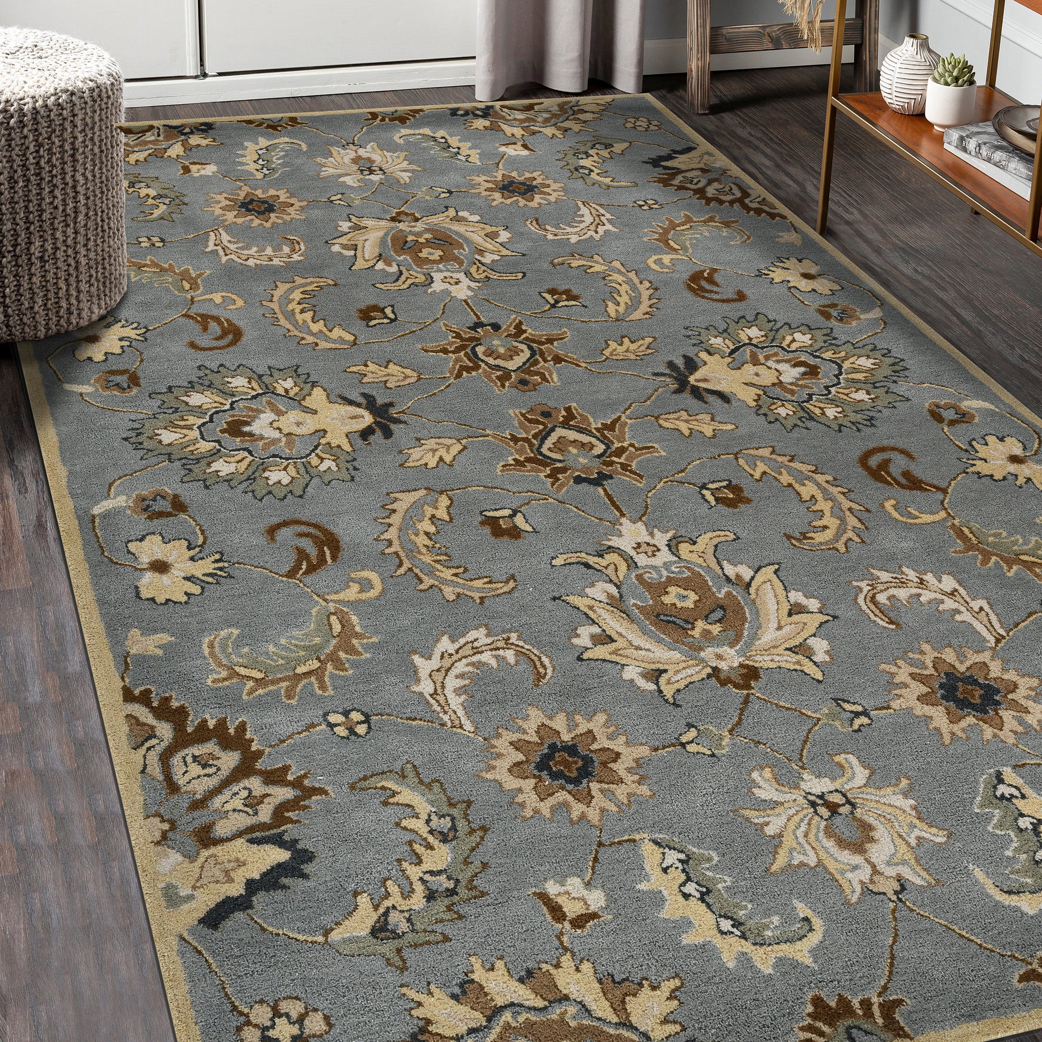 Luxury Handcrafted Floral Area Rug - 4x6, Premium 100% New Zealand Wool, Anti-Skid & Anti Slip  Carpet , Ideal for Bedroom, Living Room, and Dining Room, Kids Room, Office  | Saraswati Global Rug