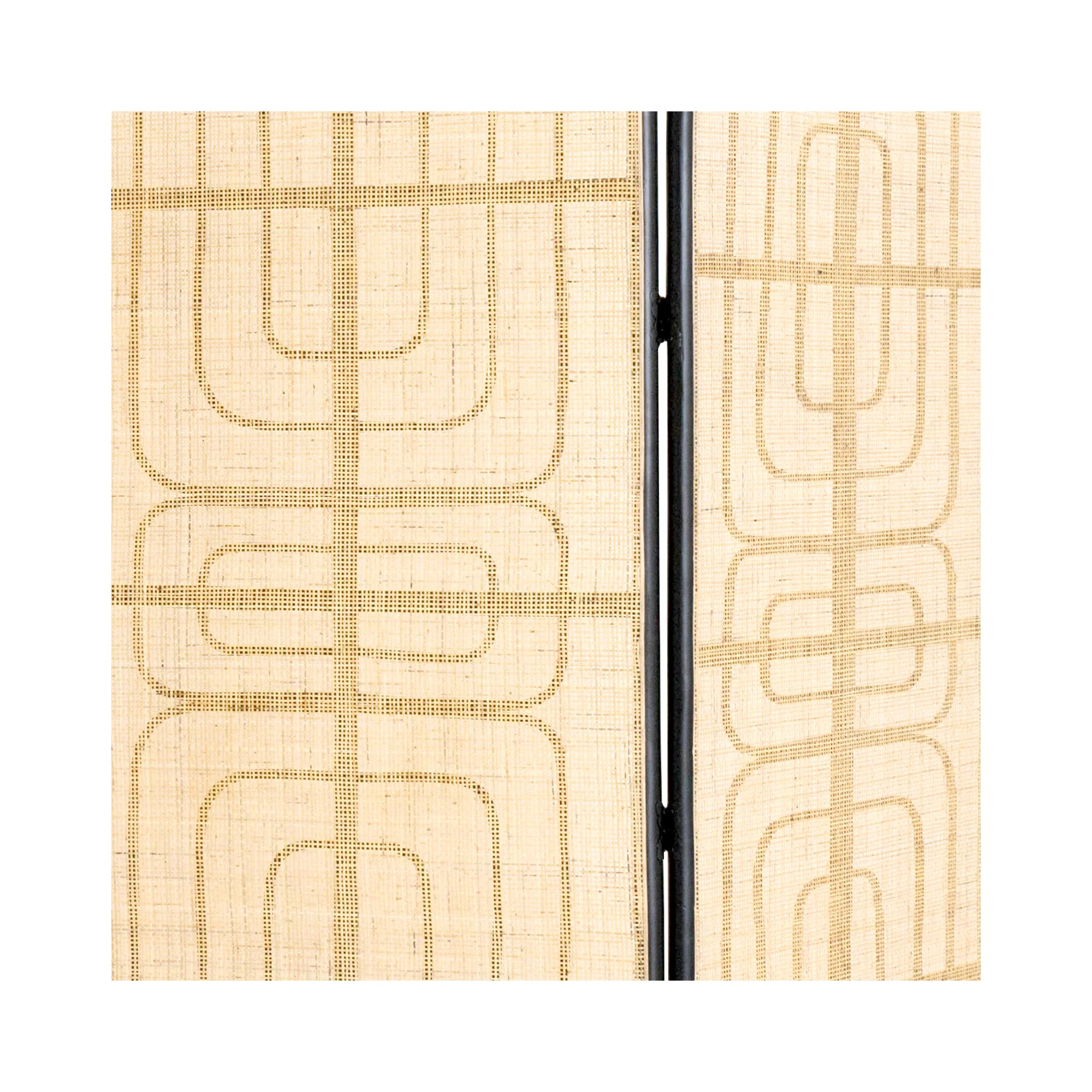Ouch Cart 3 Panel Rattan Room Divider | Foldable Woven Privacy Screen with Iron Frame