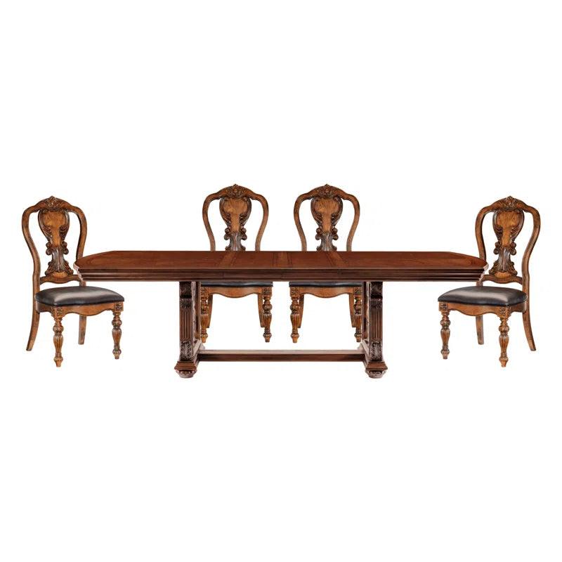5 - Piece Extendable Trestle Dining Set - Ouch Cart 
