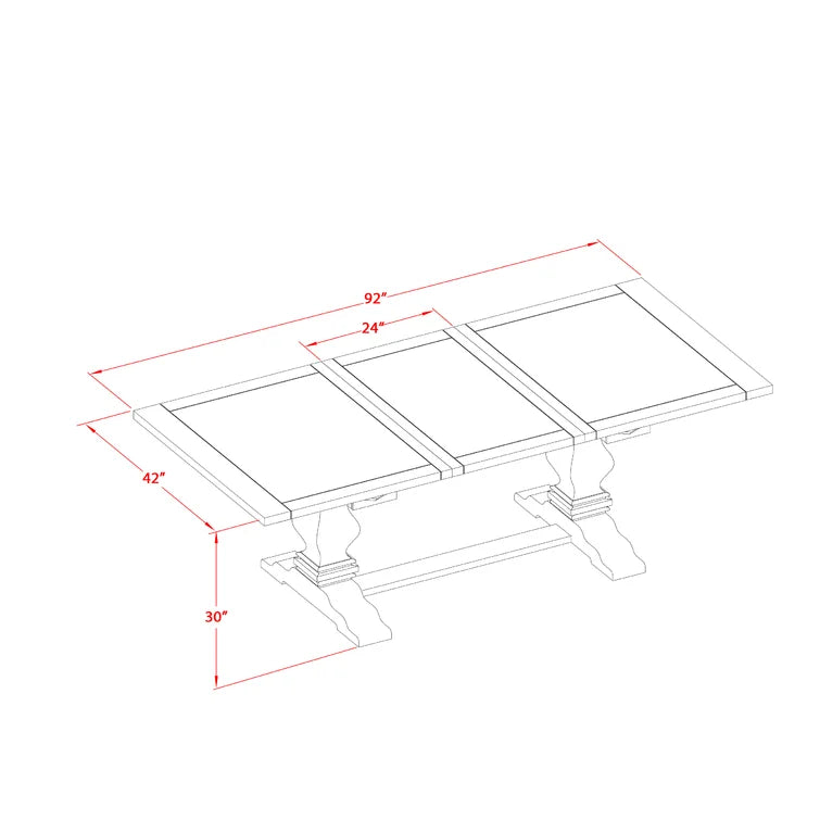 Removable Leaf Solid Wood Dining Set