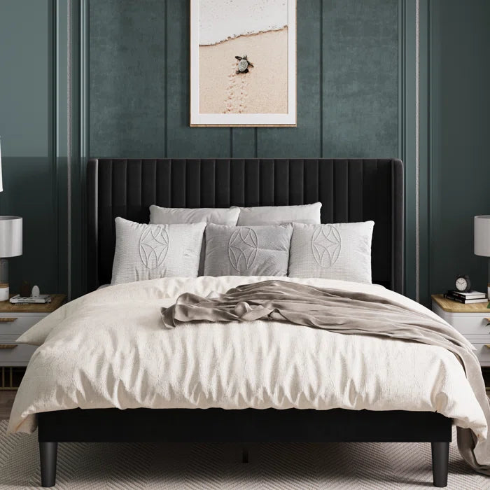 Candler Upholstered Platform Bed with Wingback