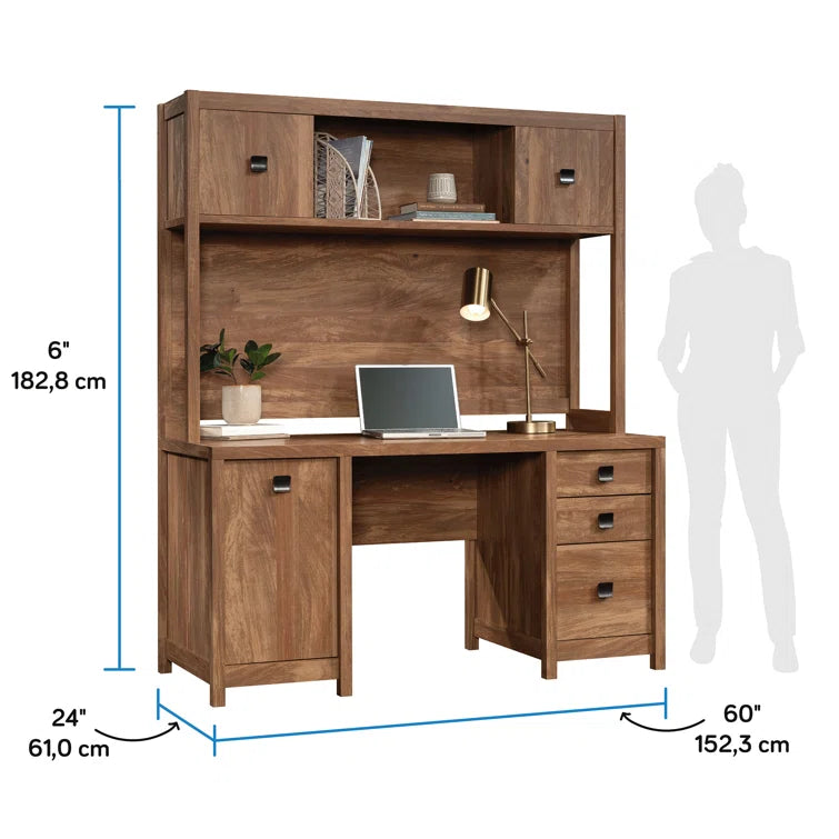 Bridge Comp Desk Hutch Ste, Sindoori Mango Finish
