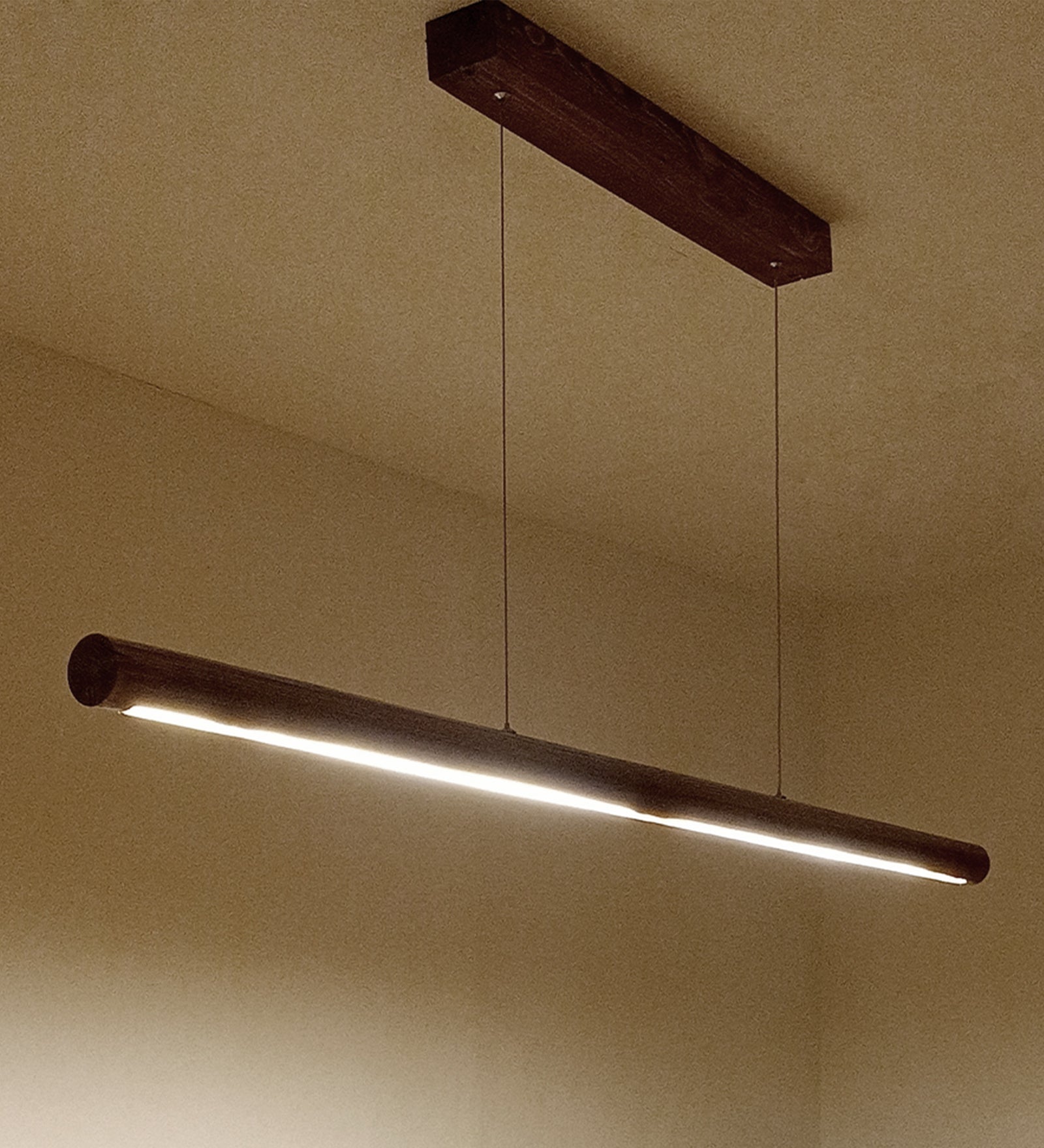 Cannula 48 Brown Wooden LED Hanging Lamp