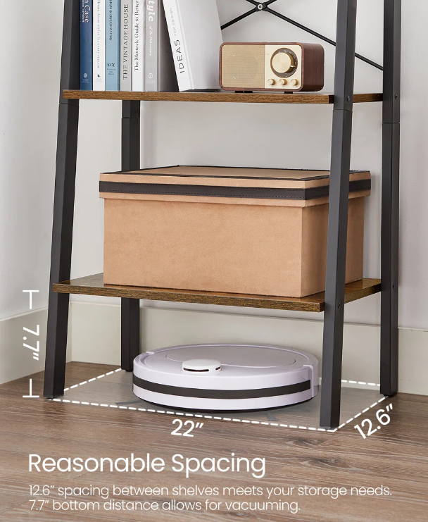 5-Tier Ladder Bookcase – Modern Industrial Design