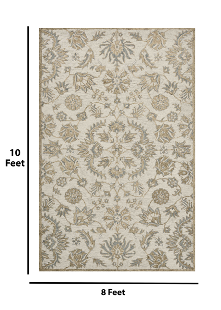 Saraswati Global Rug Luxury Handcrafted  Area Rug - 8x10, Premium New Zealand Wool, Anti-Skid & Anti Slip Cotton Backing Carpet , Ideal for Bedroom, Living Room, and Dining Room, Kids Room, Office