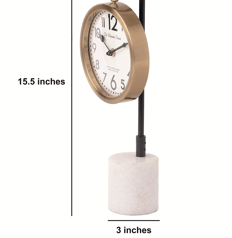 Suspended Marble Time Keeper in Gold Table Clock - Ouch Cart 