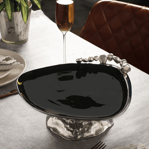 Stones Serving ware Jet Black enamle - Cake Stand - Ouch Cart 