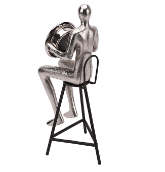 Sitting Man Clock Silver