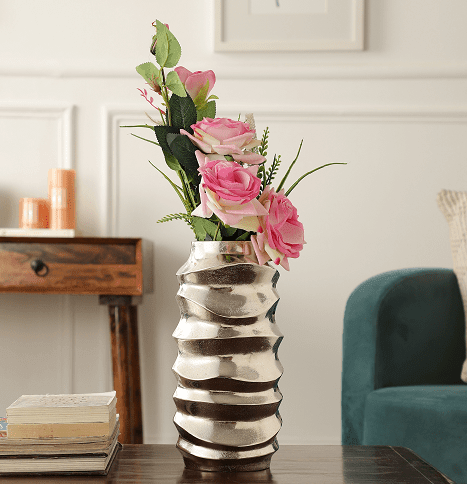 Mila Wave Silver Vase - Ouch Cart 