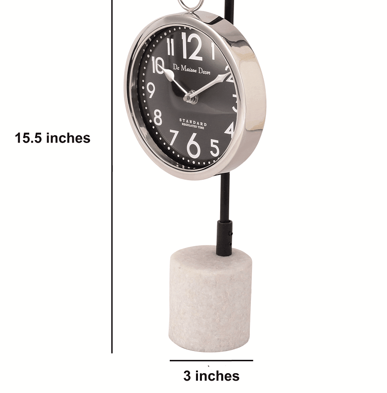 Suspended Marble Time Keeper in Silver Table Clock - Ouch Cart 