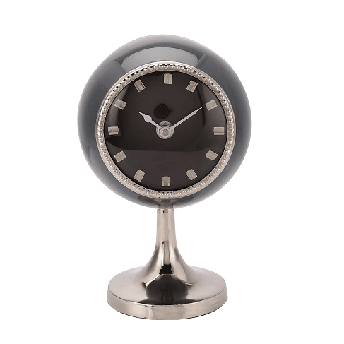 Circular Globe Clock with Dimgray and silver finish - Ouch Cart 