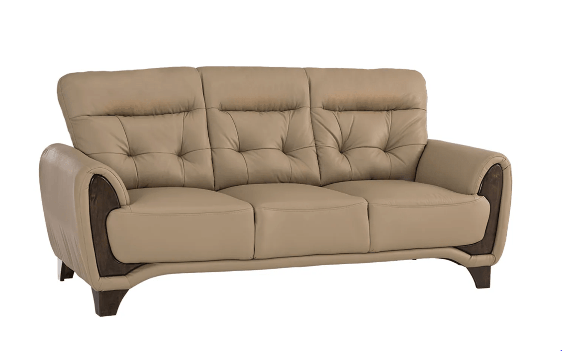 Leather 3 Seater Sofa in Brown Colour - Ouch Cart 