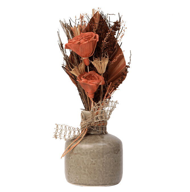 Lea Dried Sunset Orange Small Vase - Ouch Cart 