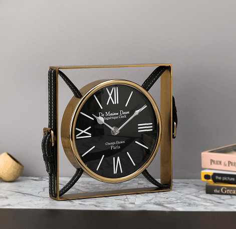 Timeless Straps Gold Table Clock - Ouch Cart 