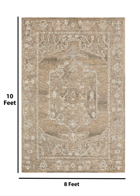 Saraswati Global Rug  Luxury Handmade  Area Rug - 8x10 Feet, Premium  Wool, Anti-Skid & Anti Slip Cotton Backing Carpet , Ideal for Bedroom, Living Room, and Dining Room, Kids Room, Office.