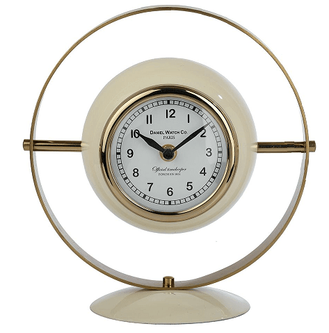 Halo Clock In Ivory Enamle & Gold - Ouch Cart 