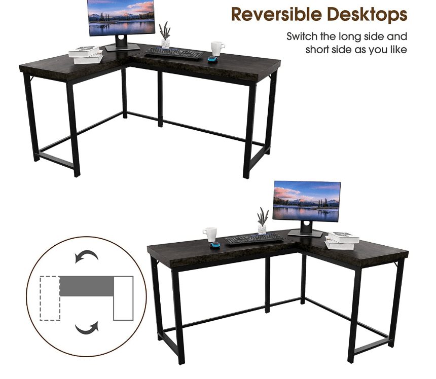 Modern Reversible L Shaped Computer Desk - Ouch Cart 