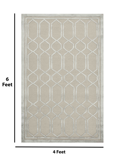 Saraswati Global Rug Handmade,Premium  Wool, Area Rug, Elegant Designs, Anti-Skid & Anti Slip Backing Carpet , Ideal for Bedroom, Living Room, and Dining Room, Kids Room, Office Rug,(4x6)