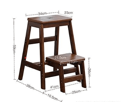 Folding Step Ladder Wooden Step Stool for Household & Office & Kitchen Lightweight Stepladders Portable Step Stool - Ouch Cart 