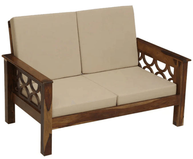 Sheesham Wood 2 Seater Sofa In Provincial Teak Finish