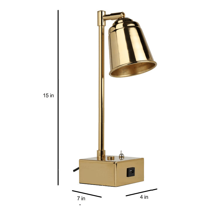 Matt Gold Steel Adjustable Study Lamp - Ouch Cart 