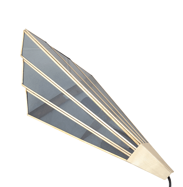 Triangular Abstract Luxe Wall Lamp with Black Glass - Ouch Cart 