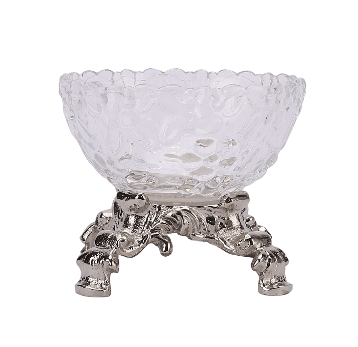 Four Legged Aristocrat's Glass Bowl  (Silver)