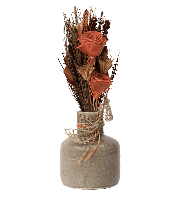 Lea Dried Sunset Orange Small Vase - Ouch Cart 