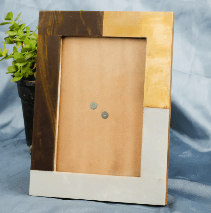 Stylish Photo Frames With Jewelry Box Combo In Brass , Marble and Wood By Fita