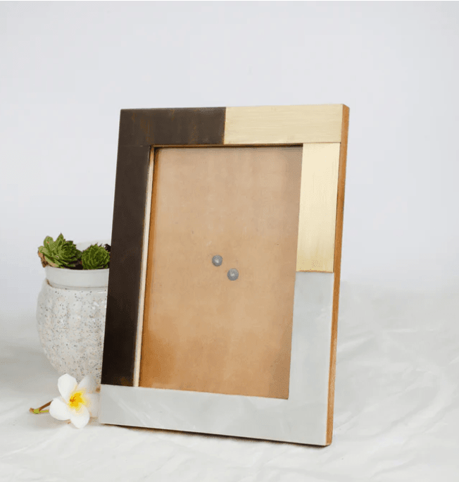 Stylish Photo Frames With Jewelry Box Combo In Brass , Marble and Wood By Fita