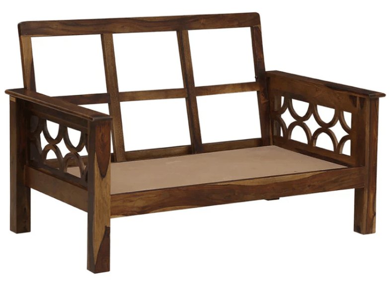 Sheesham Wood 2 Seater Sofa In Provincial Teak Finish