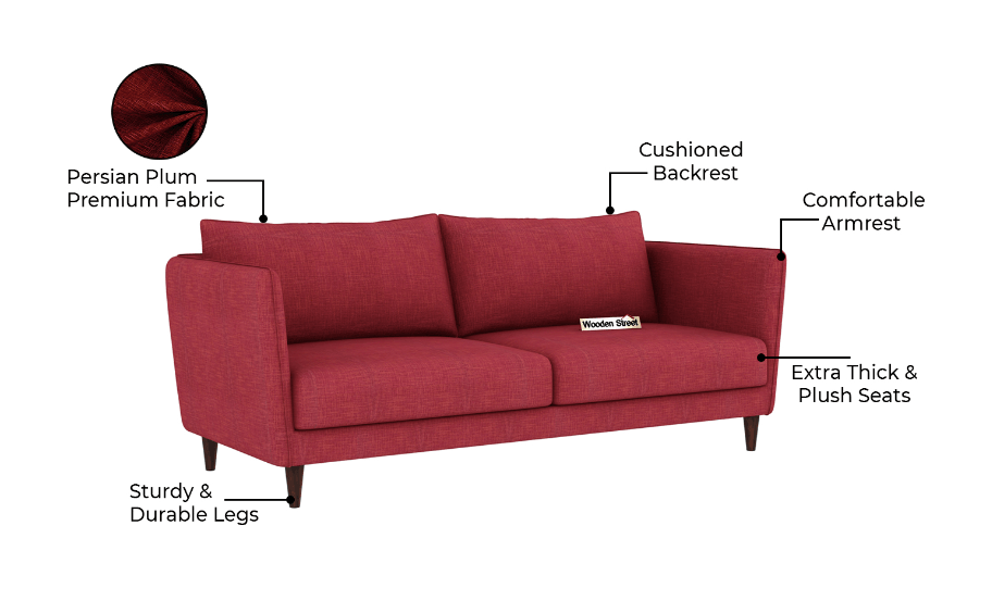 Beatrice 3 Seater Fabric Sofa - Ouch Cart 