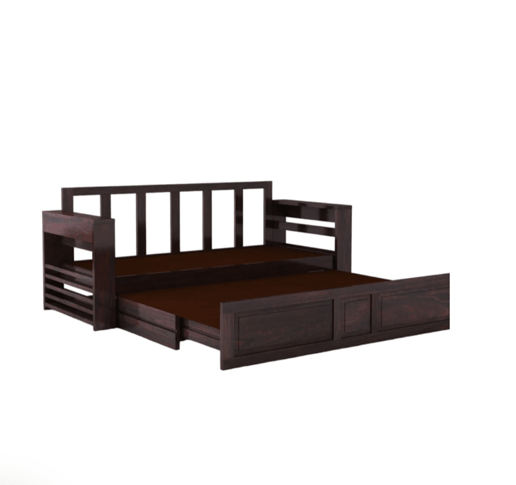 3 SEATER WALNUT SOFA CUM BED SHEESHAM WOOD - Ouch Cart 