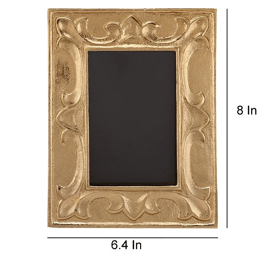 Leaf Pattern Photo Frame Gold Small Size - Ouch Cart 