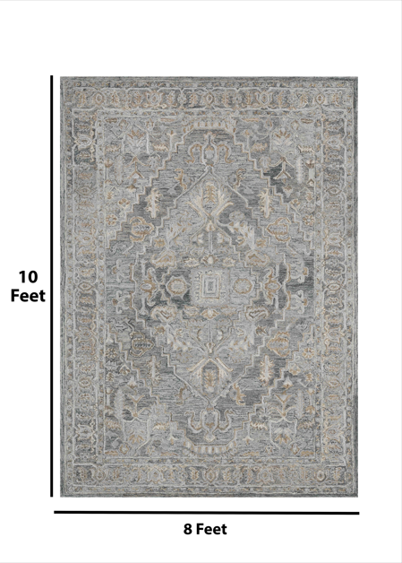 Saraswati Global Rug , Handmade Area Rug, 8x10 Feet,  Wool & Viscose Rug, Luxurious  Anti-Skid & Anti Slip Backing Carpet , Ideal for Bedroom, Living Room, and Dining Room, Kids Room, Office Rug.