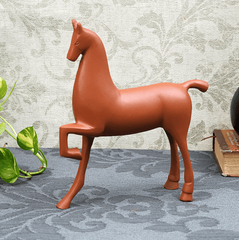 Enigmatic Equine Sculpture Terracotta - Ouch Cart 