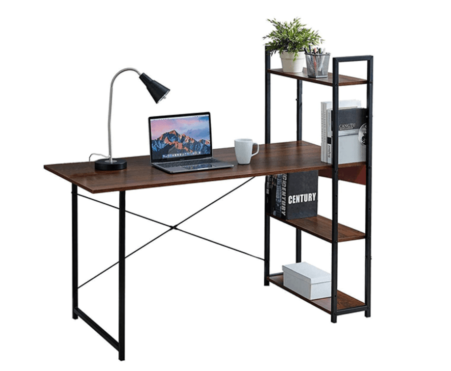 Ivan Computer Desk with four Storage Shelves - Ouch Cart 