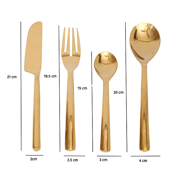 Ava Luxe Gold Cutlery Set - Ouch Cart 